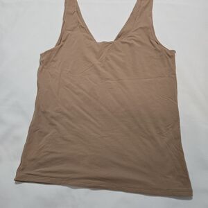 White House Black Market Taupe Scoop Neck Tank Top